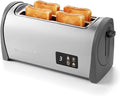 NEW Elite Gourmet ECT4200D Digital Long Slot 4-Slice Toaster, Touch Screen, 6 Toast Shades, Defrost, Reheat & Cancel Functions, Extra Wide 1.5” Slots, Fits Specialty Breads, Bagels & More, Stainless