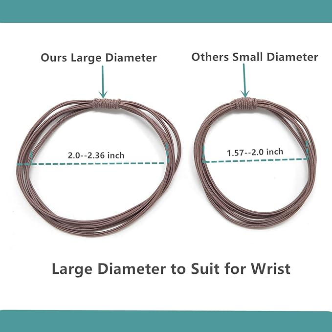 No Dmamage Hair Ties for Girls,Women,Men,Large Pony tails Hair Ties,Handmade Bracelets,No Plastic Hair Tie for Thick Curly Hair,4-1 Design,Hair Elastics (Black blue pink gray)