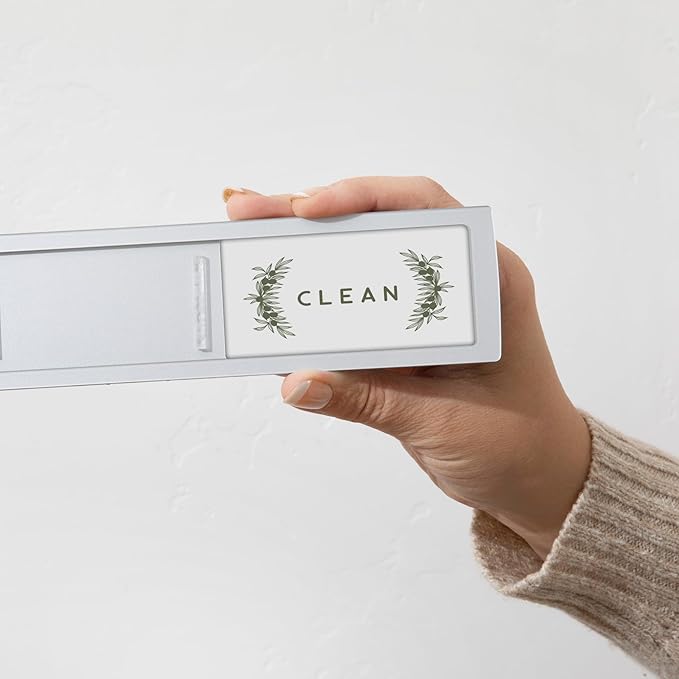 Dishwasher Magnet Clean Dirty Sign Non-Scratching Premium Magnet or 3M Adhesive Option, Non-Scratching, Elegant Greenery Design, USA Female Owned Business