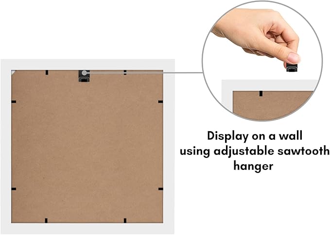 Americanflat 11x11 Picture Frame with Shatter-Resistant Glass - Use as 8x8 Frame with Mat or Display 11x11 Photo Without Mat - Signature Collection - Square Frames for Wall Display - White