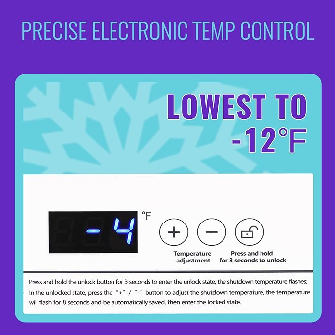 Chest Freezer, Small Deep 4.0 Cubic Feet White Freezing Machine, Compact Top Open Door with Electronic Panel, Temp Range -12 ℉ to 50 ℉, Two Storage Wire Baskets, Manual Defrost