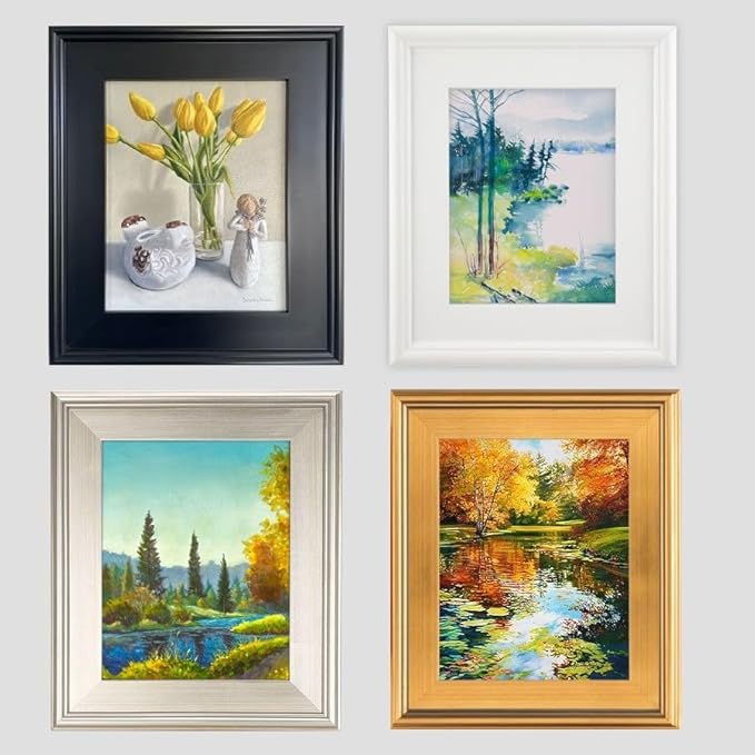 Creative Mark Plein Air Style Frame, Hand Leafed Gold, 12x16-2.75" Wide Moulding with 1/2" Rabbet Depth, Open Back W/O Glazing, Museum Quality, For Art Panels, Stretched Canvas, Pictures & More
