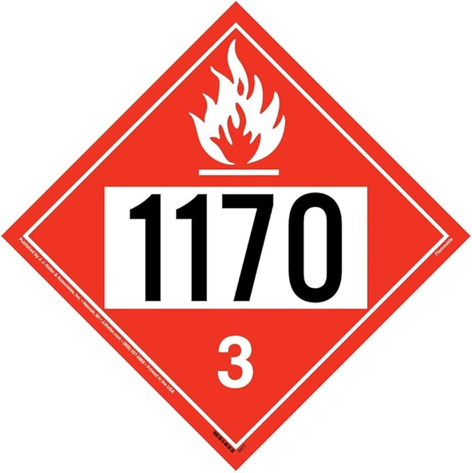 1170 Placard, Class 3 Flammable Liquid 10 Pack, 10.75" x 10.75" Polycoated Tagboard for Temporary Applications, DOT Hazmat Compliant, J. J. Keller & Associates, Inc.