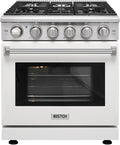 KOSTCH 30 inch Professional Freestanding Pro-Style Natural Gas Range or Liquid Propane Gas Range with 5 Burners, 4.55 cu.ft. Oven Capacity, in White- KOS-30RG03M (White-01)