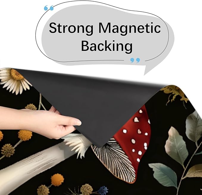 Dishwasher Magnet Cover Forest Mushroom Butterfly Snails Flower Reusable Dishwasher Magnetic Cover Sticker Decorative Dish Washer Door Cover Panel for Home Kitcen Appliance