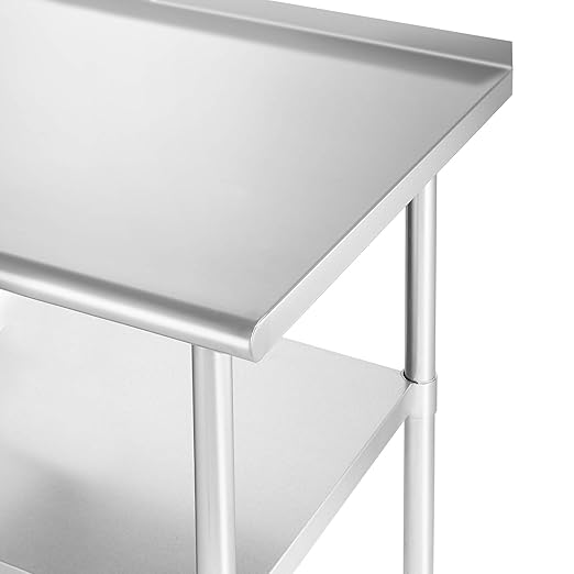 GRIDMANN Stainless Steel Table 36 in. x 24 in., NSF Commercial Kitchen Prep & Work Table w/Backsplash and Wheels