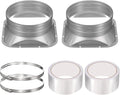 PATIKIL 6 Inch Duct Connector Flange, 2 Pack Galvanized Iron Straight Pipe Flange Square to Round Interface with Clamp for Air Heating Cooling Ventilation HVAC System, Silver