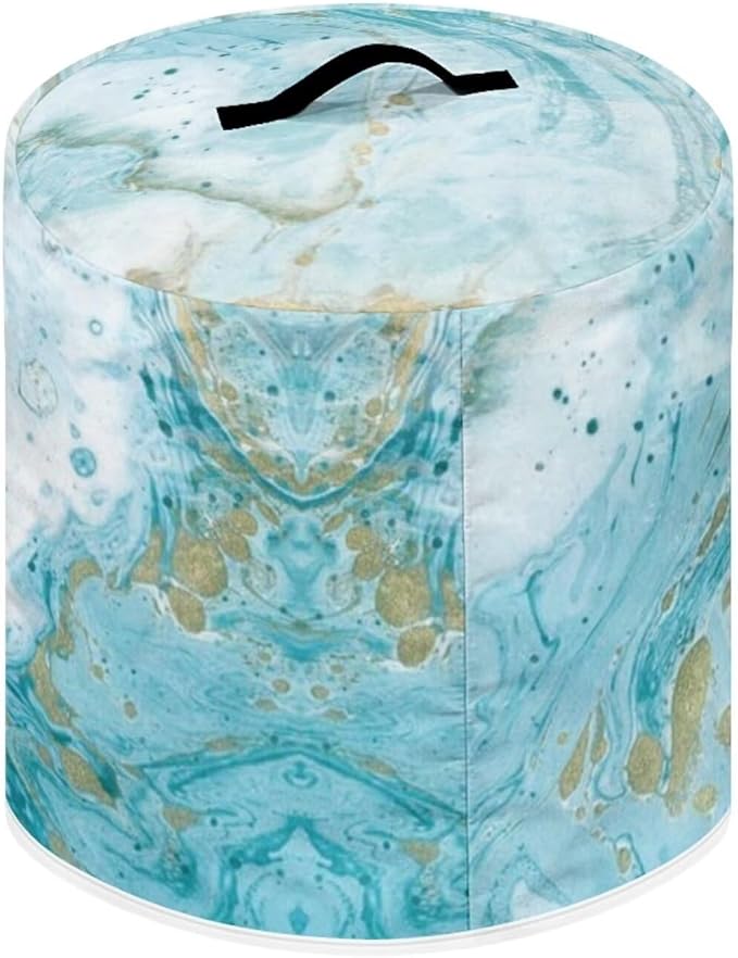 Flashideas Blue Marble Print Pressure Cooker Cover for Women Dust Protection Insulated Rice Cooker Cover with Easy to Clean Lining Dust Cover with Pockets for Instant Pot 6 Quart Appliance Cover