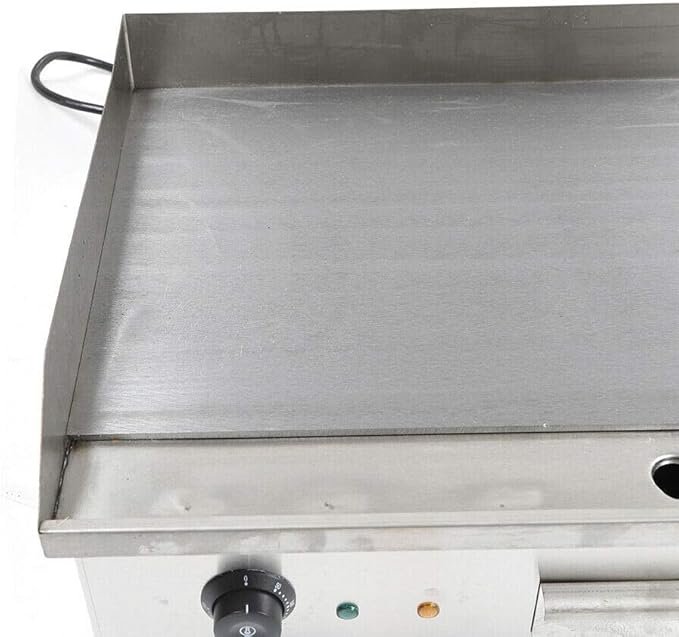 Commercial Electric Griddle, 3000W Countertop Flat Top Grill Dual Control Heavy Duty Stainless Steel Teppanyaki Griddle with Adjustable Temp Control 122°F-572°F 28.6"x15.7"(NO PLUG)