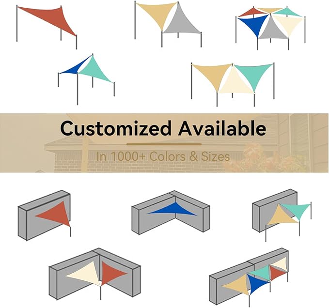 Amagenix Sun Shade Sail 12'X12'X12' Curved Edge Outdoor Shade Canopy Dark Grey Breathable 95% UV Block Shade Cloth for Patio Garden Backyard (We Make Custom Size)
