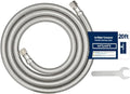 20FT Stainless Steel Braided Ice Maker Supply Line – 1/4″ Compression x 1/4″ Compression Fittings, Lead‑Free, Burst‑Proof, Universal Fit, NSF/UPC Certified, 10‑Year Warranty