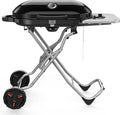 Propane Gas Grill, Portable BBQ Gas Grill with 348 Sq.In. Large Grilling Areas, 15000BTUs, Portable & Foldable BBQ Griddle for Outdoor Camping, Tailgating, Parties, Backyard, Black