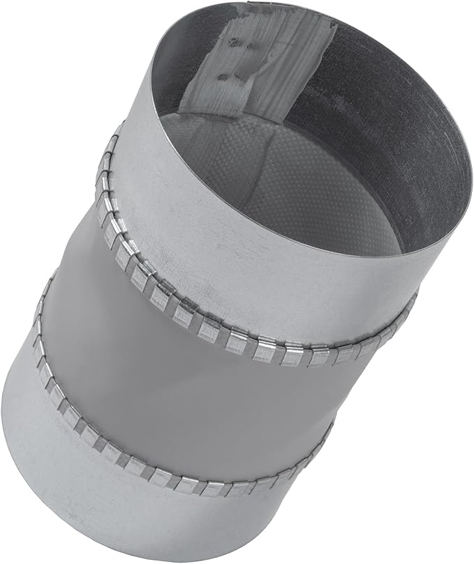 Vent Systems 4" Inch Flexible Vibration-Reducing Male Fit Duct Connector – Round Galvanized Steel Dryer Vent Hose Connector, Spiral Duct, Pipe Extender, HVAC Ventilation - Inline Duct Work Coupler