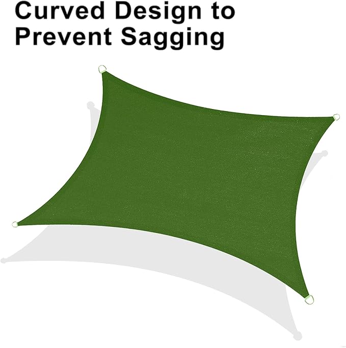 LOVE STORY Custom Size 10' x 24' Piquant Green Sun Shade Sail Canopy Commercial Rectangle Sail Shade Fabric for Patio Garden Backyard Pool (Customized)