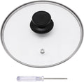 Pan Lid 8 Inch, Round Tempered Glass Lid, Universal Pot Lids with Heat Resistant Handle, Replacement Pan Cover for Pans and Skillets, Dishwasher Safe