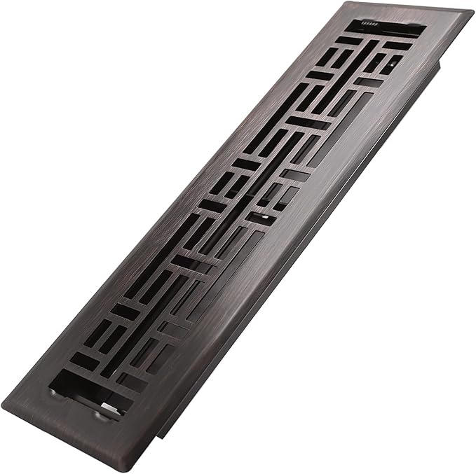 2x12 Inches Heavy Duty Walkable Floor Register Easy Adjust Air Supply Lever Floor Vents - Seattle Design - Vent Cover for Home Floor - Oil Rubbed Bronze
