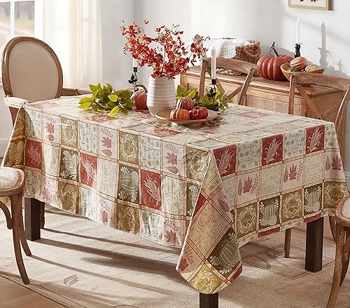 Thanksgiving Harvest Breeze 52 x 70 Inch Rectangle Vinyl Tablecloth