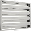 Range Hood Filter, 6Pcs Stainless Steel Exhaust Range Hood Filter, 19.5"W x 24.5"H Commercial 4 Grooves Stove Hood Vent Filter Replacement for Home Kitchen Restaurants Silver