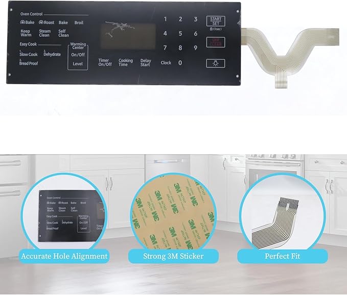 DG34-00043A Range Touch Control Panel Genuine Original Equipment Manufacturer (OEM) Part,Compatible with Samsung Stove Oven,Replacement for PD00051348,4958613,AP6244845,PS12086110,EAP12086110