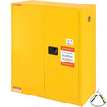 VEVOR Flammable Cabinet 18" x 43" x 50", Cold-Rolled Steel Flammable Liquid Storage Cabinet 34 Gal with 2 Adjustable Shelves/2 Manual Closing Doors for Industrial Use, Yellow