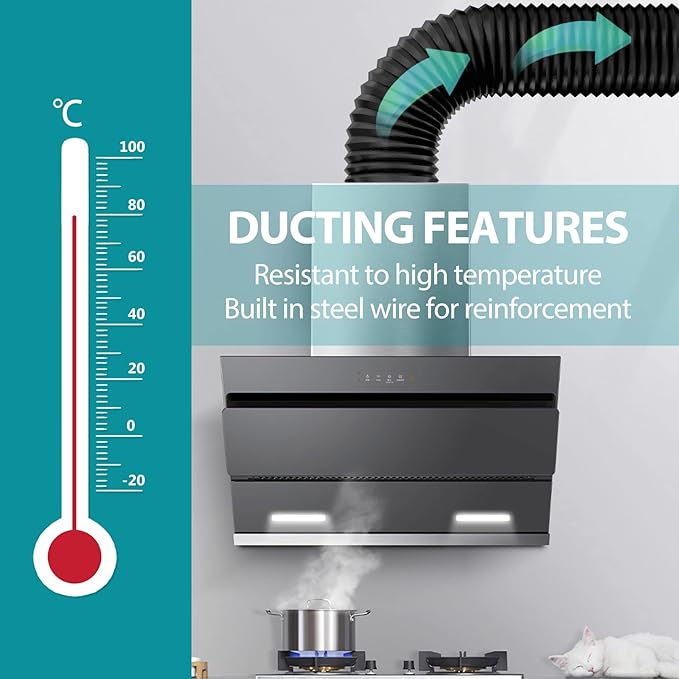 HG Power 3 Inch Air Ducting, 16 Feet Flexible Aluminum Dryer Vent Hose, Three Layer Protection Dryer Hose with 2 Clamps for HVAC Ventilation Heating Cooling Exhaust