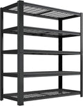 Heavy Duty Storage Shelves, 2800 lbs Metal Shelving Rack, 16"x35.5"x72" Garage Storage Shelf, Estantes de Almacenamiento, Black Basement Shelving Unit, Adjustable Garage Rack