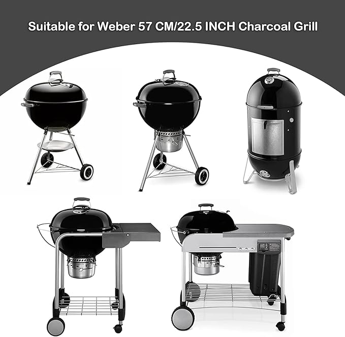 22" Cooking Grate Hinged for Weber, 7436 Charcoal Grill Grate Round Hinged, Replacement Part for Weber One-Touch, Performer and Bar-B-Kettle Series, Grill Grate BBQ for Weber Series