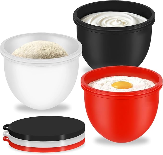 3Pcs Upgraded Silicone Mixing Bowl Liners for Kitchen Aid Tilt-Head 5QT Stand Mixers, Thickened Food-Grade Inserts, Non-Slip Silicone Mixing Bowl Liners, Dishwasher-Safe for Baking & Cooking