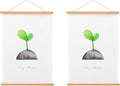 FALAMON 2 Pack Magnetic Poster Hanger Frame,17x11 17x24 17x22 Teak Wood Magnet Poster Frame for Hanging Posters, Prints, Photos, Pictures, Maps, Scrolls, and Canvas Artwork