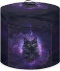 Xoenoiee Black Cat Boho Mandala Print Pressure Cooker Cover for Kitchen Appliance Dust Cover with Pockets for Rice Cooker Air Fryer Slow Cooker, for 6 Qt Pot