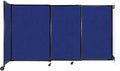 Wall-Mounted Sliding StraightWall Room Divider | Adjustable Widths | Locking Wheels | Room Separator | Up to 7'2" Wide x 4' Tall Royal Blue Fabric Panels