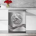 Stainless Steel Design Bird Painting Dishwasher Magnet Cover Sticker,Refrigerator Magnet Cover Decal Fridge Microwave Stickers Kitchen Decor,23 x 17 Inch
