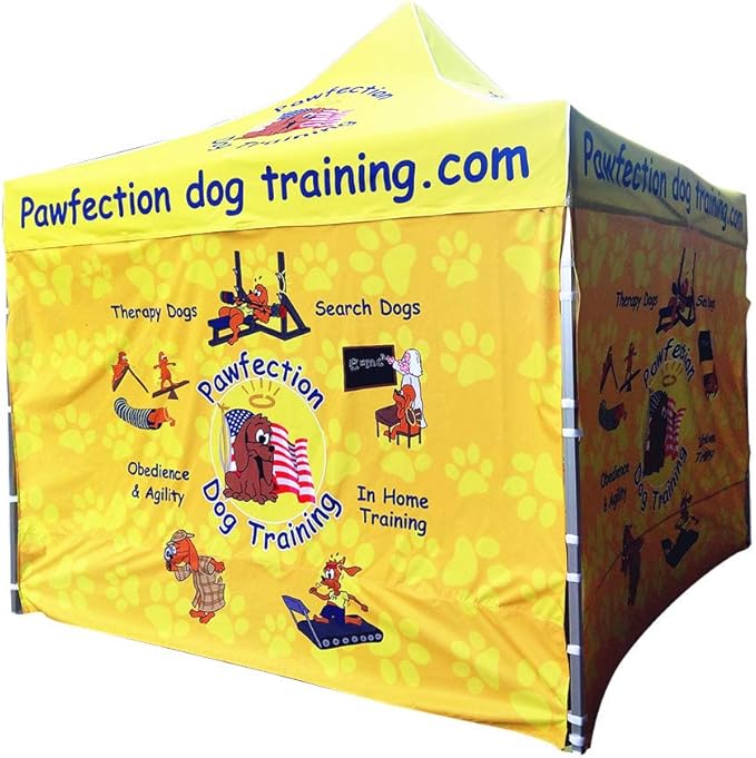 NaBai Custom Canopy Pop Up Tent 10x10 with Logo, Personalized Pop Up Canopy for Tradeshow, Customized Canopy Advertising Outdoor Tent (top Canopy +Three Full Walls+ 13kgs Frame)