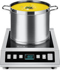 AMZCHEF Induction Cooktop Commercial, Professional Portable Burner, 1800W Countertop Stove Burner with ETL-Certified Induction Hot Plate 3 Hours Timer,8 Temperature & Power Levels,LCD Screen