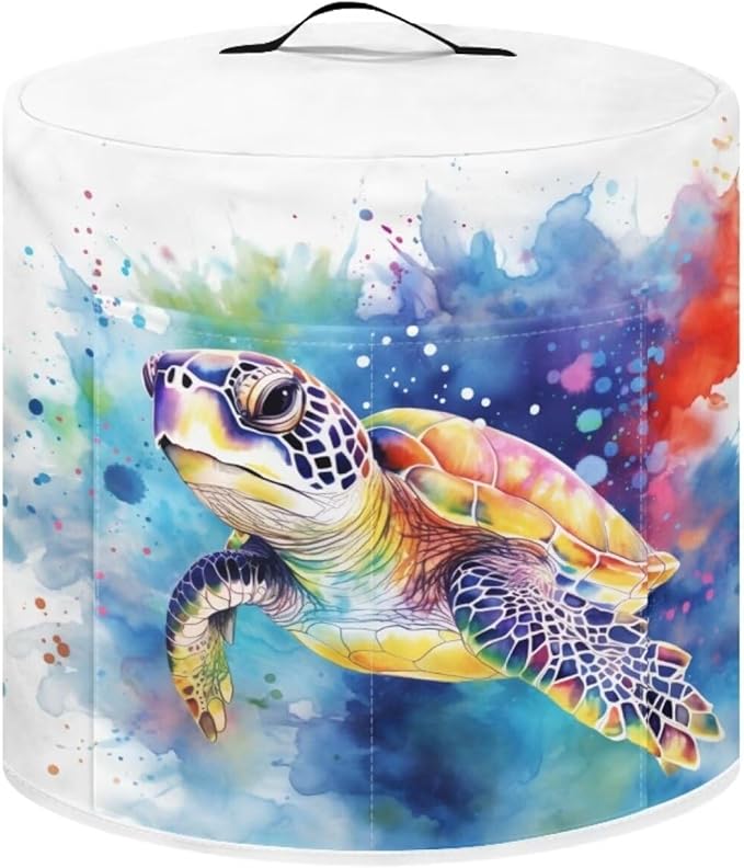 TODIYADDU Sea Turtle Air Fryer Cover Dust Cover Blue Tie Dye Instant Pot Pressure Cooker Cover Compatible with Most Kitchen Appliances Trendy Instant Pot Pressure Cooker Accessories Nice Gifts