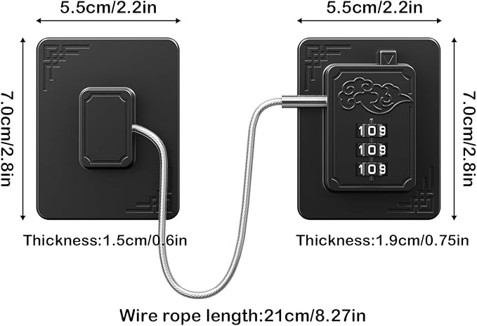 4 Pack Refrigerator Locks with 3 Digit Code, Easy Install Fridge Lock Combination, Premium Freezer Lock, Child Proof Cabinet Locks for Refrigerators, Drawers, Closets, Windows (Black)