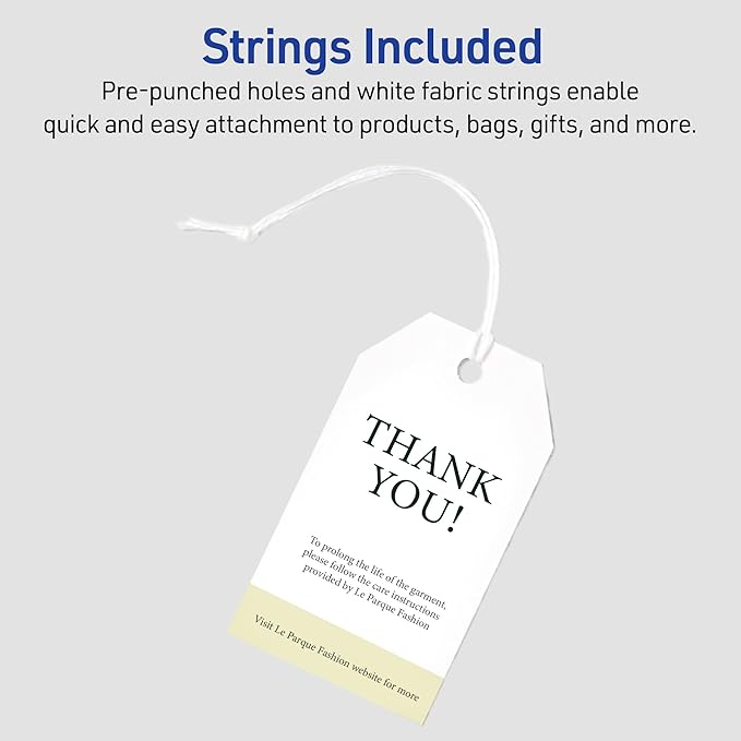 Avery® Printable Tags With Strings, Rectangle, 2" x 3 1/2", White, Pack of 96