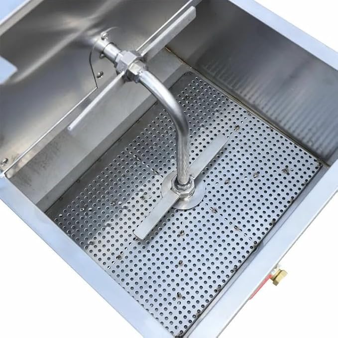 Mobile Fryer Filter Machine, 110V 550W 55L Portable Oil Filter Truck Cart Fryer Separator Oil Filtration System W/Oil Return Line for Restaurant Supermarket, Silver