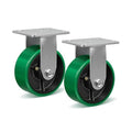 5 Inch Caster Wheels, Heavy Duty Caster with Strong Load-Bearing, Polyurethane Wheel on Steel Hub, Supports 1000 lbs Each(2 Pack Rigid)
