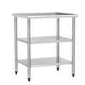 Stainless Steel Work Table 24 x 30 Inch with 2 Adjustable Undershelves, Heavy-Duty Metal Prep Table for Commercial Kitchen & Restaurant, Garage, Outdoor
