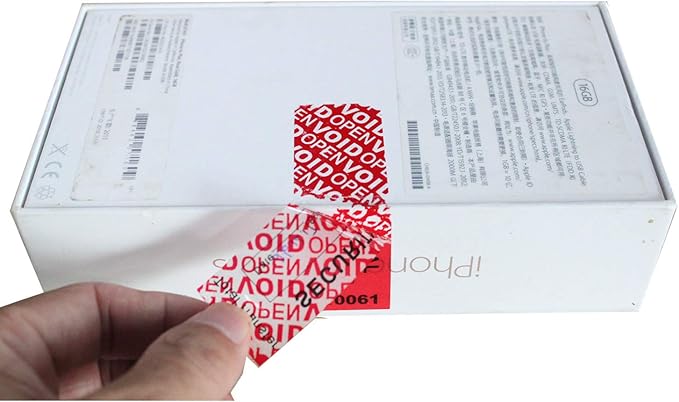 100pcs 100% Total Transfer Tamper Evident Security Warranty Void Stickers/Labels/Seals (Red, 1 x 3.35 Inches, Serial Numbers)