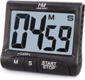 3" Large Display Kitchen Timer - Digital Timer Magnetic Back Loud Alarm On A Rope- Black Cooking Timers For Kitchen Teachers Students Games Kids Meetings -Sports Timers For Workouts Exercise
