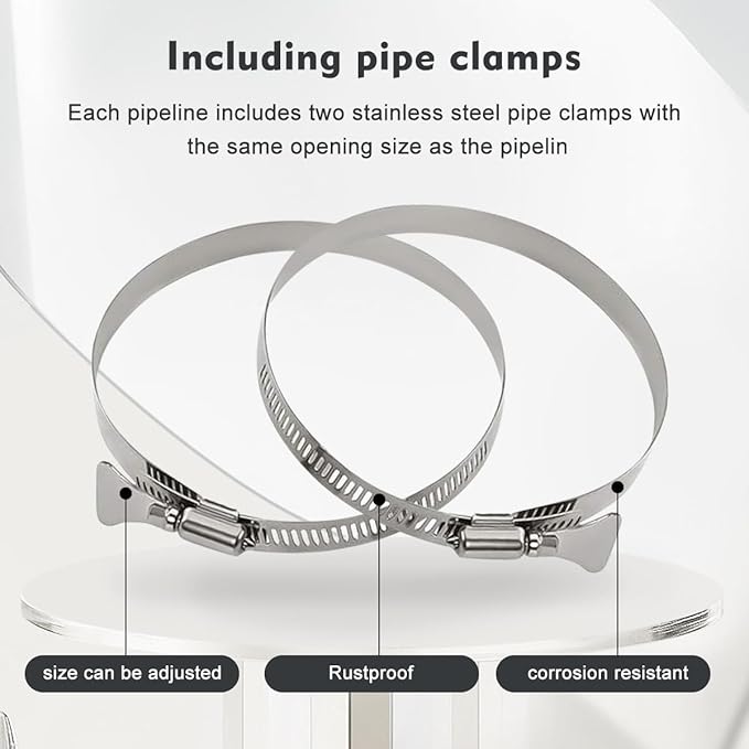 4-Inch Dryer Vent Hose 10FT, Flexible Aluminum Duct with 2 Clamps, Heavy-Duty Four Layer Protection for HVAC Ventilation and Exhaust