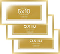 Homeforia 5x10 Business License Frame Gold, High End Metal 5 x 10 Document Certificate Frames with Mat 4x9, 5by10 Professional License Frame for Wall or Tabletop, Tempered Glass, Wall Kit, Set of 3