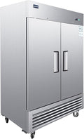 Aceland Commercial Refrigerator Stainless Steel Reach-in Solid Door Upright Fan Cooling Refrigerator for Restaurant, Bar, Shop, Residential 49 Cu.ft (Commercial Kitchen Equipment), Silver (AKR49)