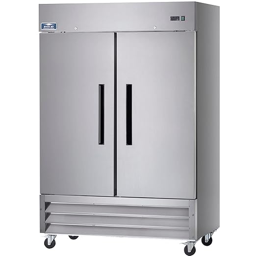 Arctic Air AR49 54" Two Section Two Solid Doors Reach-in Commercial Refrigerator, 49 Cubic Feet, 115v, Stainless Steel