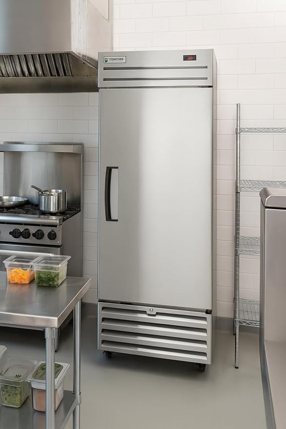 Commercial Reach-In Freezer, One Door Mobile Stainless Steel Freezer for Restaurants, 27" Wide, UL Certified, 115V