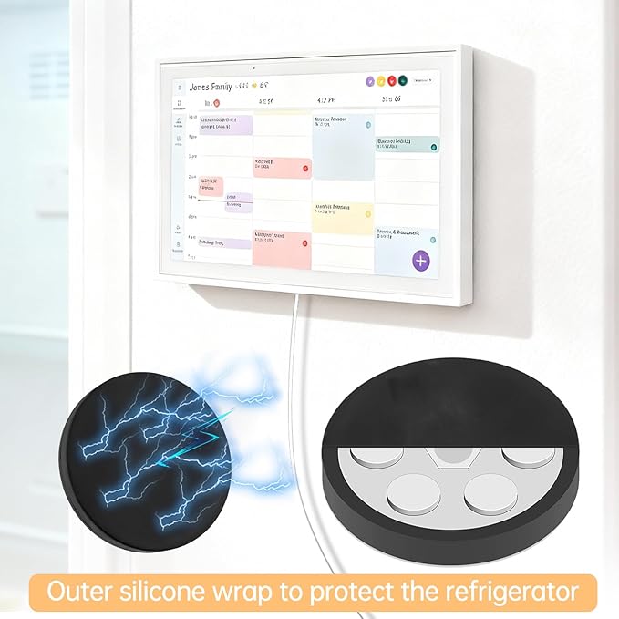 Magnetic Fridge Mount for Skylight 15 Inch Calendar, Refrigerator Calendar Magnet,Rubber Surface Coating to Prevent Scratches, No-Drill, Easy to Install, Convenient to Disassemble, Firm and Secure