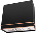 Akicon Range Hood 36 Inch, Stainless Steel Ducted Kitchen Hood with Powerful Motor, Wall Mount Modern Box, 36W X 30H X 14D Inch, AK-HS36HA-JBC (Jet Black with Copper)
