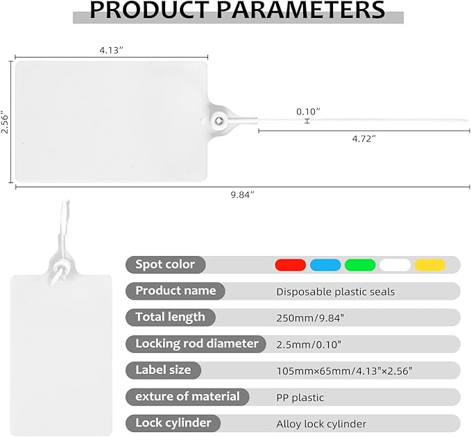 100 Plastic Waterproof Shipping Tags with One Marker Pen (White)